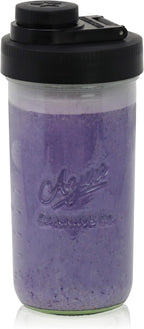 Brewing America Mason Jar Drinking Cup Pint and Half Drinking Lid and Azure 24oz Jar (2, Black)