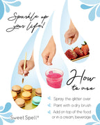 Sweet Spell Edible Glitter (15g) - Shimmer Sparkles for Drinks, Cakes, Cocktails - 100% Edible & Food Grade Glitter, Vegan, Gluten-Free (Blue)