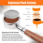 IKAPE 51mm Espresso Puck Screen, 0.8mm Thickness, Reusable Metal Thin & light Coffee Filters, Food-grade 316 Stainless Steel Coffee Puck Screen for Espresso Baristas