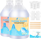 JHKL RESIN Silicone Mold Making Kit,1Gallon Platinum Liquid Silicone Rubber for Mold Maker,15A Silicone Molds,Mix Ratio 1:1 Silicone Rubber Mold Making Kit, Ideal for Casting 3D Resin Molds