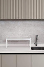 Nxconsu Expandable Cabinet Shelf Organizer Riser for Kitchen Pantry Cupboard Under Sink Countertop Home Storage Organization Rack Space Saver Freestanding Heavy Duty Nonslip Stackable White Large