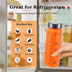 2 Pack Juice Bottles with Caps - Wide Mouth Resuable Clear Plastic Water Bottles for Juicing,Smoothie,Protein, Beverage,Storage Containers,BPA Free,Leakproof Stainless Steel Lid(16 Ounces)