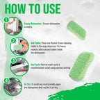 Rockin' Green Dishwasher Cleaner Tablets (8 Pack) - Septic Safe Dishwasher Cleaning Tablets Dishwasher Cleaner and Deodorizer - Dishwasher Remove Build Up with Citric Acid (Sweet Child O'Lime)