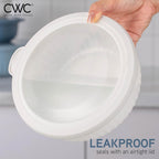 COOK WITH COLOR Prep Bowls with Lids- Wide and Deep Nesting Plastic Small Mixing Bowl Set with Lids, 8 Piece Set - Wide Bowls, Blue/Grey