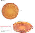 Glass Coaster 6 Pack Round Cup Coasters for Drinks,Crystal Coffee Coaster,Stylish Drink Coasters for Kitchen Bar Dining Room Living Room Office Decor and Jewelry Storage,Amber