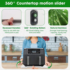 Appliance Slider 360° Rolling Tray for Coffee Maker- Bamboo Coffee Pot Slider Tray for Countertop Rotation Sliding Tray with Wheels, Appliances Mat Easily from Under The Cabinet White (15.7"×13")