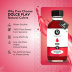 Dolce Flav Natural Red Food Coloring – Vivid Plant-Based Color from Beets | 2 oz Water-Soluble Liquid Dye for Baking, Drinks & Frostings | Graduated Dropper Included | No Artificial Dyes | Kosher | Made in USA