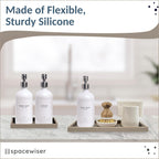 Countertop and Vanity Tray - 2 PC (11” and 7”) Shatterproof Silicone Kitchen and Bathroom Trays for Counter, Kitchen Soap Dispenser Tray, Vanity Trays for Bathroom, Perfume Key Tray