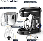 Stand Mixer, 6.5QT 10-Speed Tilt-Head Electric Stand Mixer, 3-In-1 Kitchen Mixer with Bowl, Dough Hook, Whisk and Beater, Food Mixer for Baking, Cake and Most Home Cooks, Black