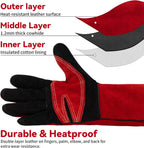 16 Inch Welding Gloves Heat Resistant 932°F for MIG/TIG/Stick Welding/Forging