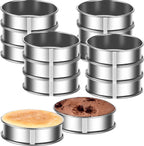12packs Crumpet Rings 4 Inch English Muffin Rings Stainless Steel Double Rolled Nonstick Metal Round Tart Ring Molds for Cookie Cooking Baking