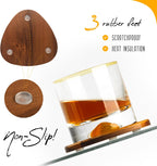 Roonin Mid Century Modern Decor Coasters Set of 4 - Absorbent Coaster - Felt Coaster MCM Decor - Midcentury Modern Wooden Coasters for Drink