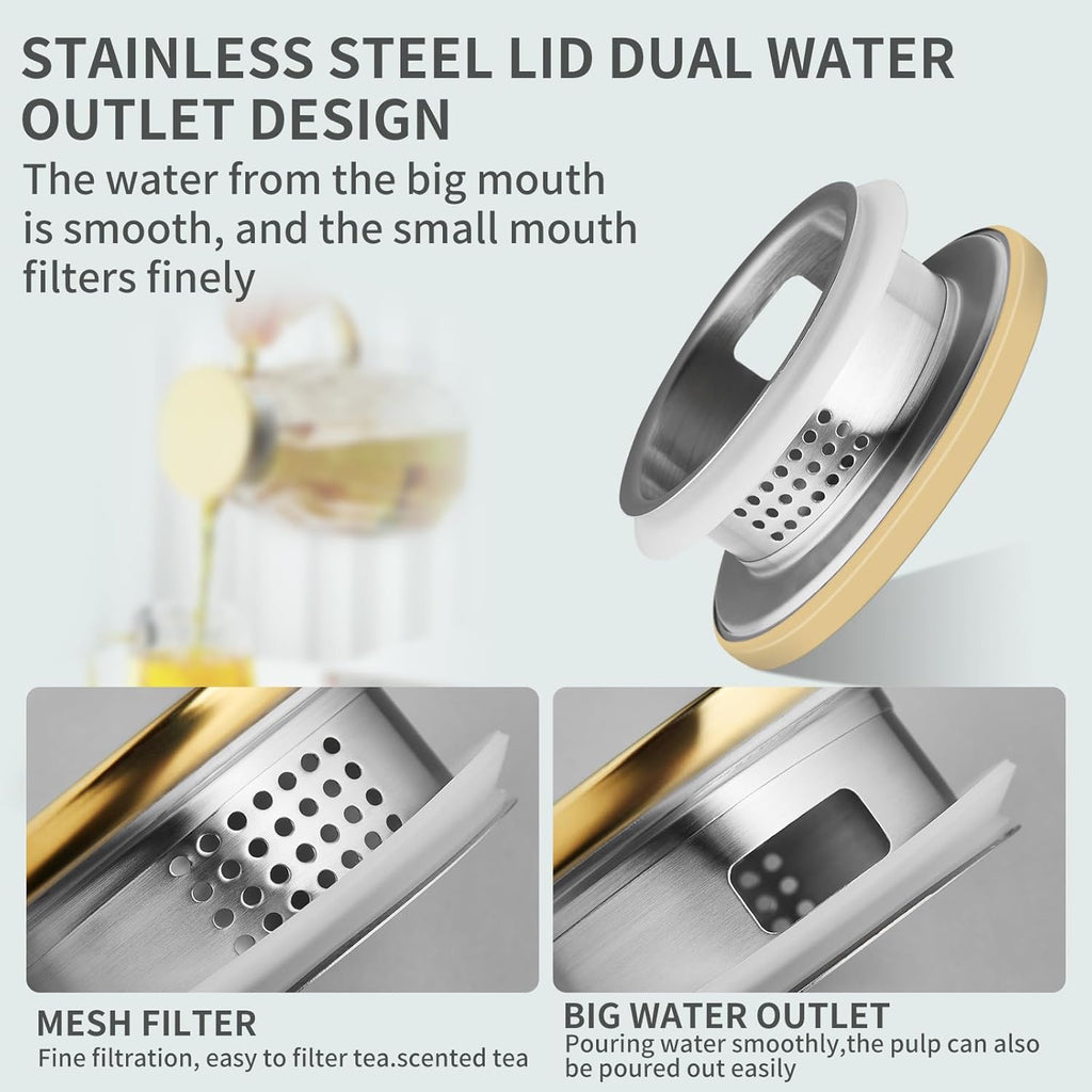 68OZ Glass Pitcher with Lid and Spout, Water Jug, 2000ml Carafe for Hot/Cold Water, Large Iced Tea Pitcher for Coffee, Juice and Homemade Beverage