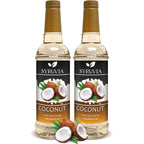 Syruvia Coconut Coffee Syrup – 25.4 fl oz – Syrup for Coffee, Lattes, Shakes, Smoothies, Desserts – 100% Vegan, Gluten Free, Kosher (Pack of 2)