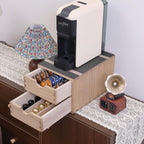 Drawer Holder for Coffee Brew - Kitchen Machine Stand Shelf Contertop - Serve Coffee Station and Pod Capsule Storage Organizer for Home Decor Office Storage Solution 2-Tier CF2D2C-Light