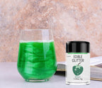 Green Edible Glitter Glimmer Powder for Cakes Drinks - Colaele 5 grams Food Grade Luster Dust Metallic Food Decorating Sprinkle Disco Brew Dust for Cake Decorations Wine Beverage Candy Dessert, Vegan