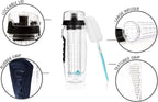 AquaFrut 32 OZ Fruit Infuser Water Bottle BPA-Free Fruit Infusion Sports Bottle - Flip Top Lid w Drinking Spout, Leak Proof, Made of Durable Tritan. Free Recipe eBook! (Black)
