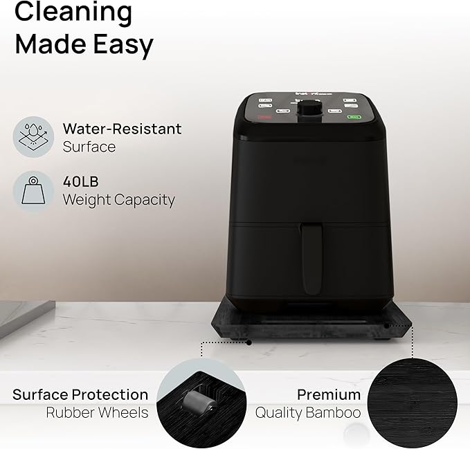 Ibyx Elegant Sliding Tray for Your Coffee Maker & Heavy Kitchen Appliances - Sturdy, Slides Easily from Under The Cabinet (Black, 9.5”W x 14”D)