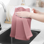 Homaxy 100% Cotton Waffle Weave Kitchen Dish Towels, Ultra Soft Absorbent Quick Drying Cleaning Towel, 13 x 28 Inches, 6-Pack, Dried Rose