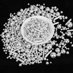 Silver Pearl Rods Sprinkles, Twisweet Edible Sugar Sprinkles for Cake Decorating Mix Size Candy Pearls for Baking Cake Topper Ice Cream Cupcake Cookie Dessert Decorations, Wedding Day Valentines Birthday Party Christmas Easter Supplies (130g/4.58oz)