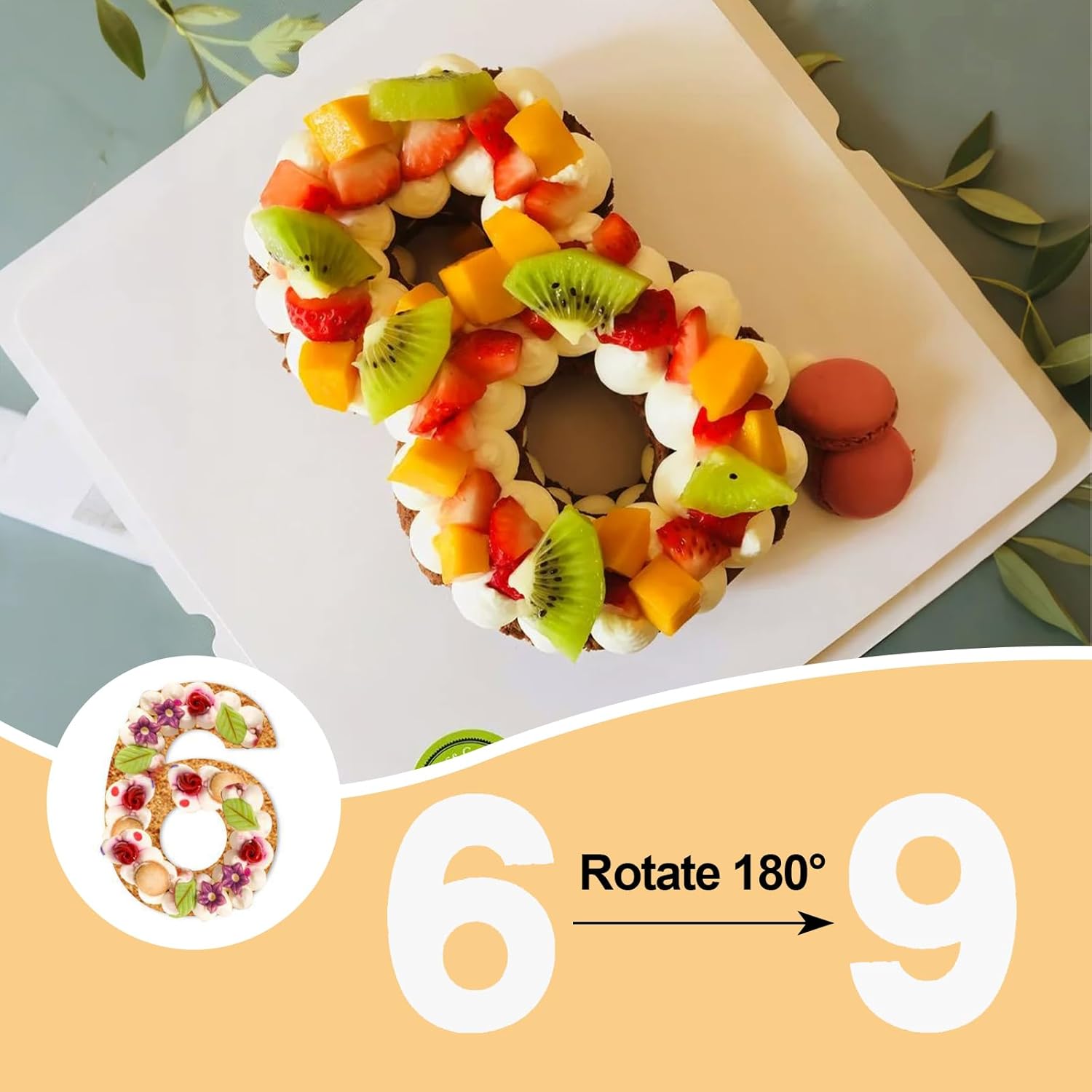 12 Inch Number Cake Mold Baking Forms Moulds,9 Pieces 0-8 Cake Number Stencils,Number Cake Pans,Flat Plastic Mold Numerical Templates Cutting for DIY Cakes/Cookies