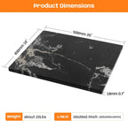 Black Marble Cutting Board For Kitchen, Large Marble Slab Pastry Board With Non-Slip Feet For Baking, Cheese, Charcuterie, Chocolate, 16x20 Inch