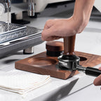 IKAPE 53MM Espresso Tamper Kit 5 IN 1, Wooden Coffee Tamper Set, Coffee Tamper, Distributor, Coffee Base, Puck Screen, Cleaning Towel - Essential for Baristas, Crafted from Durable Walnut Wood