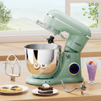 3-IN-1 Electric Stand Mixer, 6.5QT Bowl 660W 10-Speed Kitchen Mixer, Household Food Mixers include Dough Hook, Beater and Whisk, Bread Cake Mixer for Baking and Most Home Cooks, Agave Green