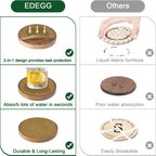 5 Pack Brown Wooden Coasters with Felt Pads, Non-Slip, Non-Stick, Absorbent, Round, 4.3 Inch, Perfect for Coffee Tabletop Protection