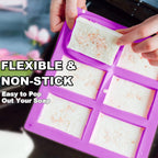 2 Pack Silicone Soap Molds, 6 Cavities Rectangle Silicone Soap Molds, Great for Homemade Craft Soap Mold, Chocolate Mold, Cake Mold ＆ Ice Cube Tray - Just Pop Out（Purple)