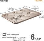 CHEFMADE Madeleine Mold Cake Pan, 6-Cavity Non-Stick Oval Shell Madeline Bakeware for Oven Baking (Champagne Gold)