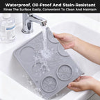 Food Grade Silicone Espresso Tamping Mat for Counter – Waterproof Non-Slip Coffee Tamper Mat for Barista Espresso Machine Accessories – Multi-Slot Tamp Station Espresso Mat for Countertop Gray