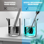 ISTOYO Rechargeable Resin Mixer, Epoxy Mixer for Saving Your Wrist, Epoxy Resin Mixer for Resin Molds, Resin Supplies, Silicone Molds Mixing, DIY Crafts (Included 4 pcs Paddles)