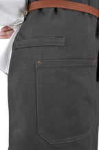 Professional Chef Apron for Men Women with Pockets, Bib Apron for Cooking Kitchen Grill BBQ, with Towel Loop and Adjustable Neck Strap (Dark Grey)