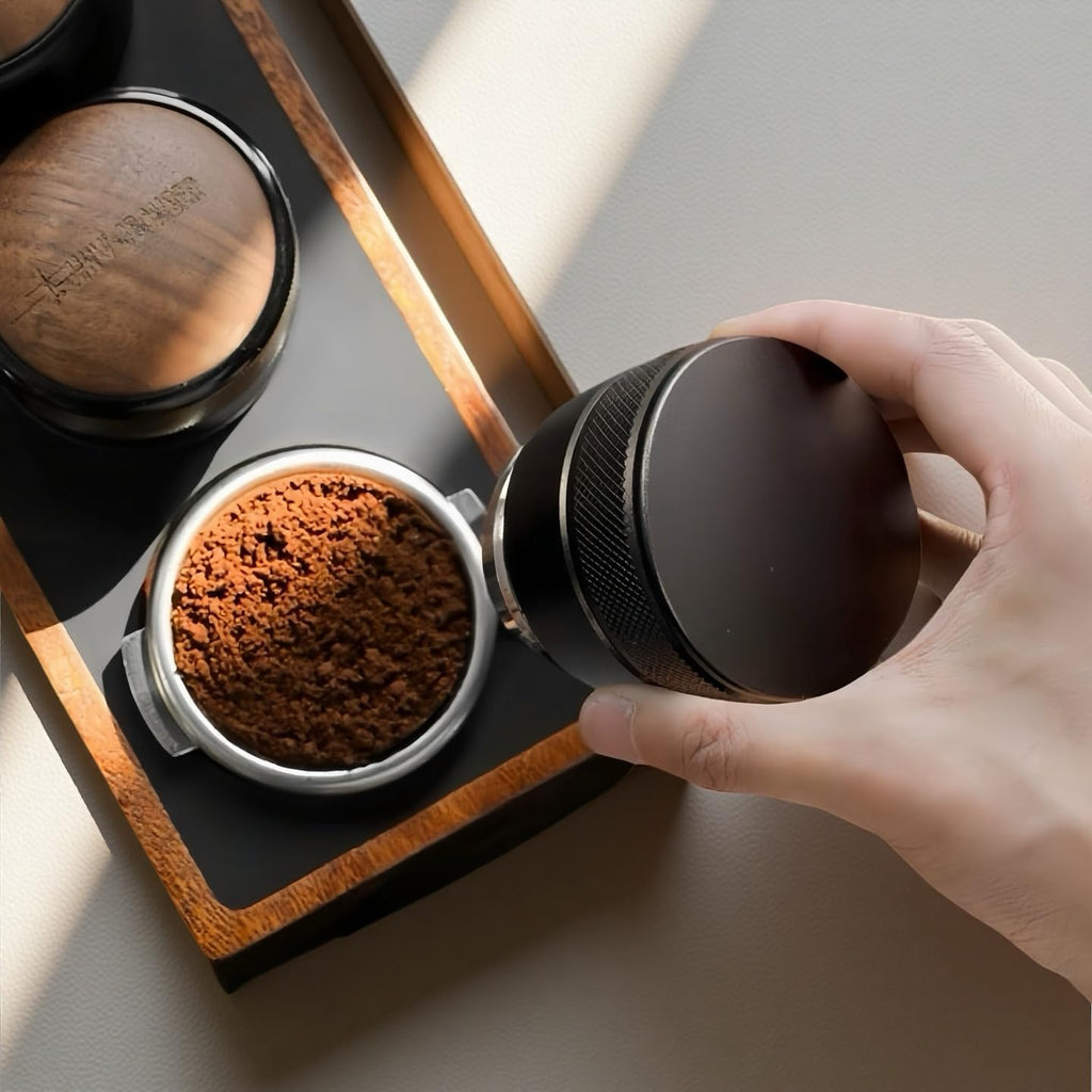 53mm Coffee Tamper & Distributor Set 53mm, Espresso Tamper Set with Spring Loaded and Base, Coffee Machine Accessories 54mm Calibrated Tampers for Breville Portafilter with Coffee Cleaning Brush