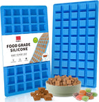 Walfos Square Silicone Molds, Silicone Dog Treat Molds for Baking and Freezing, Non-Stick Food Grade Silicone Baking Molds for Puppy Dog Treats, Chocolate, Candy, Jelly, Mini Ice Cubes, 2 Packs.