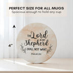 Absorbent Coaster Set of 6 with Holder, Drink Coasters for Coffee Table, Kitchen, Home Decor, Cute Ceramic Round Coasters, Alternative to Silicone, Cork or Glass Coaster (Blessed)