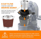 Reusable Stainless Steel K Cups Compatible with Ninja Pods and Grounds Coffee Maker Dual Brew CFP101 & Ninja Single-Serve PB051/PB041, Reusable Coffee Filter Pods Accessories (2 Pack)