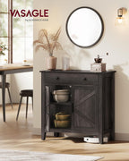 VASAGLE LIRY Collection - Buffet Cabinet, Coffee Bar Cabinet with a Drawer, Adjustable Shelf, Sideboard Storage with Cable Hole, Drawer Divider, Antique Charcoal UBBK341B02