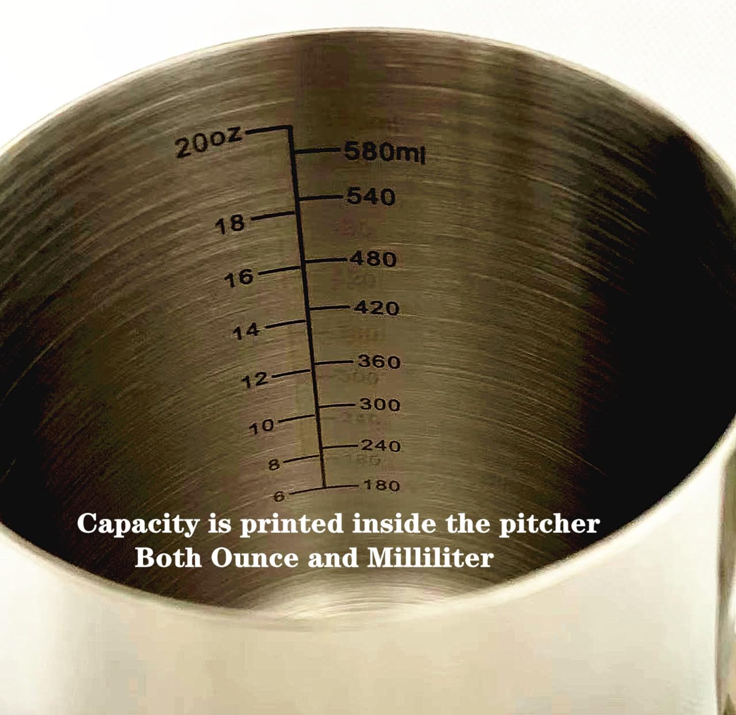 Milk Frothing Pitcher for Coffee, Barista Steaming Jug (21 Ounces with Thermometer Pen)