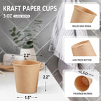 400 Pack 3 oz Kraft Paper Cups, Disposable Bathroom Cups, Mini Mouthwash Cups, Hot/Cold Beverage Drinking Cup for Gargle Espresso Juice Medicine (Brown)
