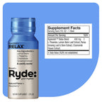 Ryde: Relax Shot | Raspberry Flavor | Lemon Balm, L-Theanine, Ginseng & Chamomile |0 Calories, 0 Sugar | 2 FL OZ Shots | Helps You Relax* (24 Pack)