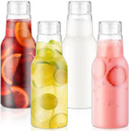 17 Oz Glass Juice Bottles with Lids, Glass Bottles, BPA Free, Borosilicate Glass for Juicing, Smoothies, Infused Water, Beverage Storage, Shaker Bottles (4 Pack)