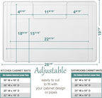 Original Under Sink Mat - Adjustable Silicone, Waterproof Vanity Mat - 28" x 19" or Smaller