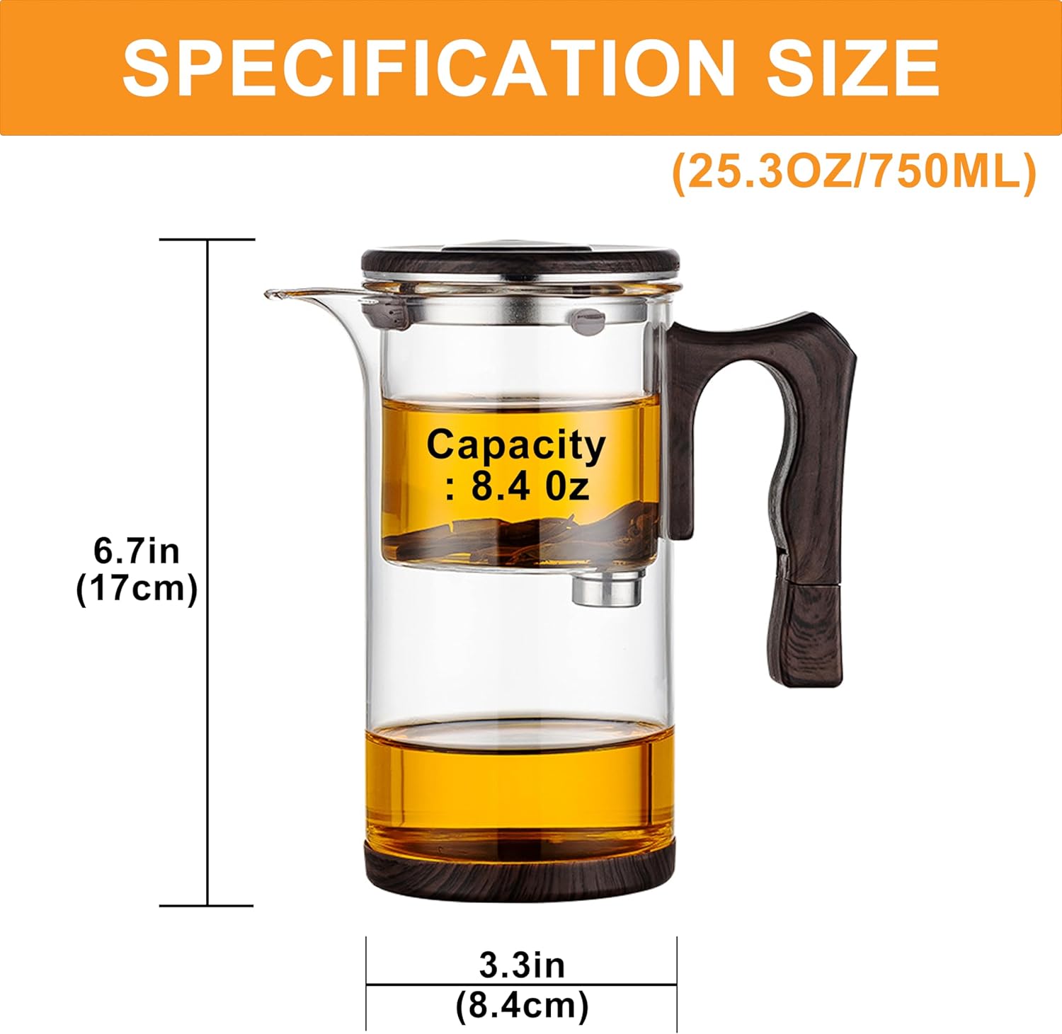 Enchanti Tea Pot - 750ml/25.4oz Magic Witchcraft Enchanted Glass Teapot with Strainer Loose Leaf Tea Innovative Water Separation Magnetic Teapot,Borosilicate Glass Tea Infuser Elegant Gift Packaging