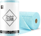 Fantasticlean Microfiber Cleaning Cloth Roll -75 Pack, Tear Away Microfiber Towels, 12" x 12", Reusable, Washable, Scratch Free, Ultra Absorbent Dishcloth for Home Supplies, Car, Pet, Kitchen (Blue)