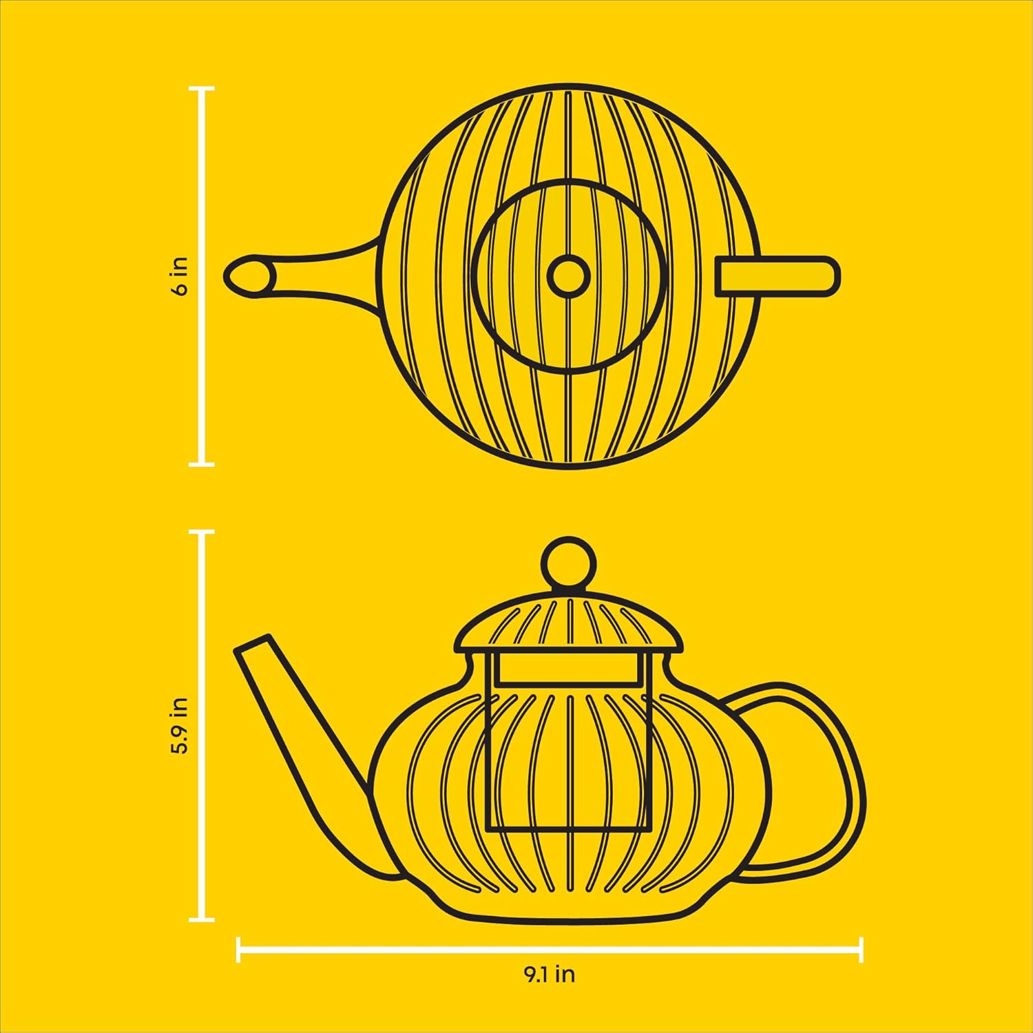 JoyJolt Fluted Glass Teapot Set 34oz, Stovetop Safe Tea Kettle, Borosilicate Clear Kettle with Removable Glass Infuser, Blooming and Loose Leaf Tea Maker and Brewer