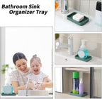 Silicone Kitchen Sink Organizer Tray for Multiple Usage,Easy Clean Sponges Holder for Kitchen Bathroom Counter or Sink,Dish Soap Dispenser,Scrubber,Bottle,Cup Green 4.9”x 3.2”