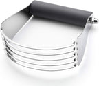 Spring Chef Large Gray Dough Blender For Baking, Heavy Duty Dough Cutter Tool, Stainless Steel Manual Pastry Cutter Tool with Sharp Blades, Dishwasher Safe Pastry Blender for Easy Mixing