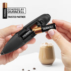 Zulay Kitchen Patented Tornado Triple Whisk Milk Frother with 4 Duracell Batteries – Handheld Foam Maker for Coffee, Lattes, Matcha & Hot Chocolate – Rich, Creamy Froth in Seconds